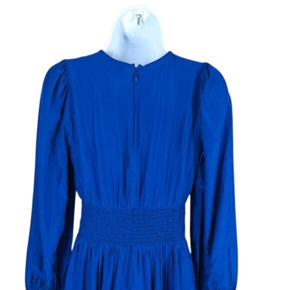 Sea NY Silk Habotai Fabiola Dress Blue Size 0 Midi Dress Boho Feminine Designer - Picture 8 of 11